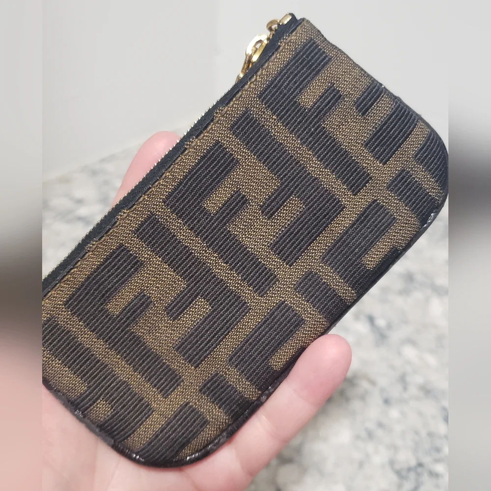 Fendi Zucca Monogram Vintage Card Key Coin Pouch Keychain - Picture 8 of 8